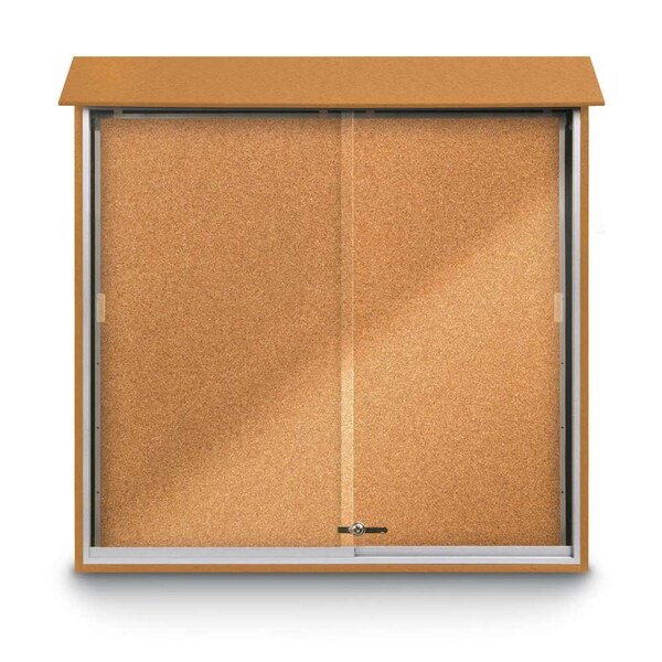 Outdoor Enclosed Combo Board, 72"x36", Bronze Frame/Black & Surf